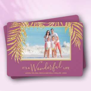 Palm Fronds Christmas Photo Holiday Card