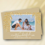 Palm Fronds Christmas Photo Holiday Card<br><div class="desc">Glamourous faux gold glitter palm fronds highlight your favourite photo on these holiday Christmas photo cards. "It's A Wonderful Life", or any greeting you choose, and your names on the bottom in chic lettering. CHANGE the saying, change the fonts, font colours, even the background colour! Add more photos or more...</div>