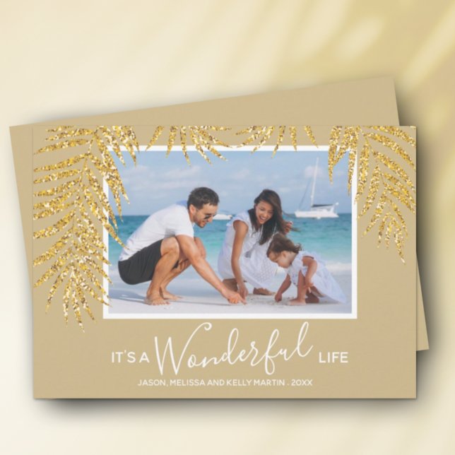 Palm Fronds Christmas Photo Holiday Card (Creator Uploaded)