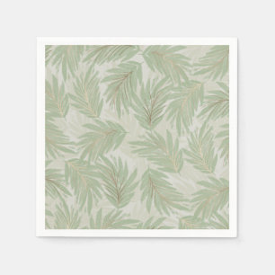 Palm Fronds Green Gold Napkin