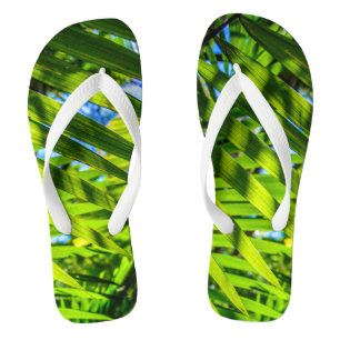Palm Fronds, Grove Farm, Kauai, Hawaii Flip Flops