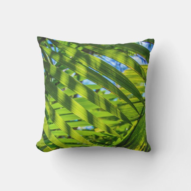 Palm Fronds Hawaiian Tropical Reversible Outdoor Outdoor Cushion (Front)