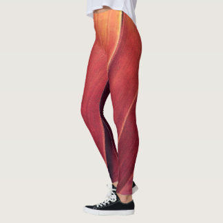 Palm Fronds in Rust and Gold Leggings