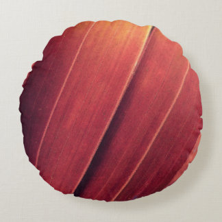 Palm Fronds in Rust and Gold Round Cushion