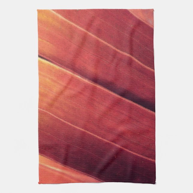 Palm Fronds in Rust and Gold Tea Towel (Vertical)