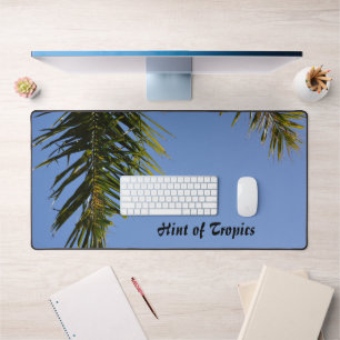 Palm Fronds Tropical Sky Blue Photographic Desk Mat