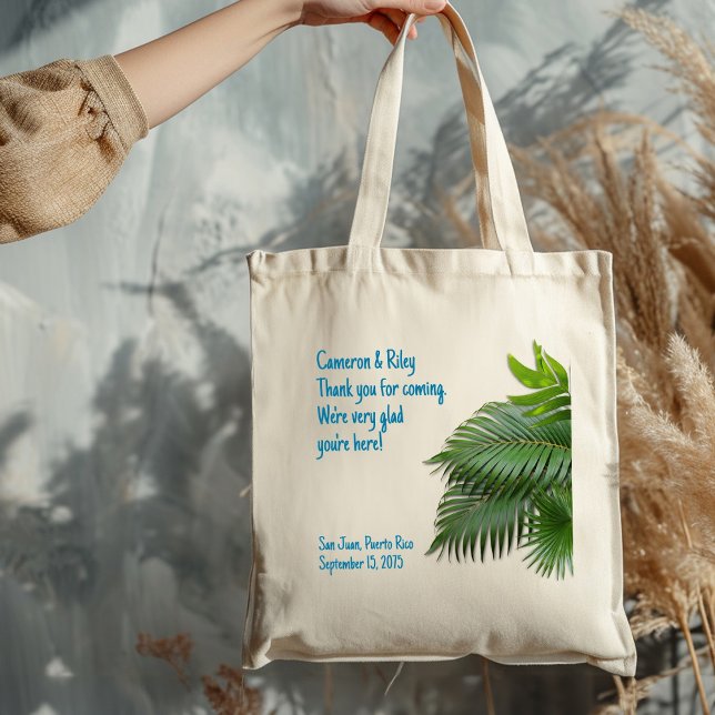 Palm Fronds Tropical Wedding Welcome Tote Bag (Creator Uploaded)