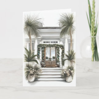 Palm Front Christmas Welcome Card