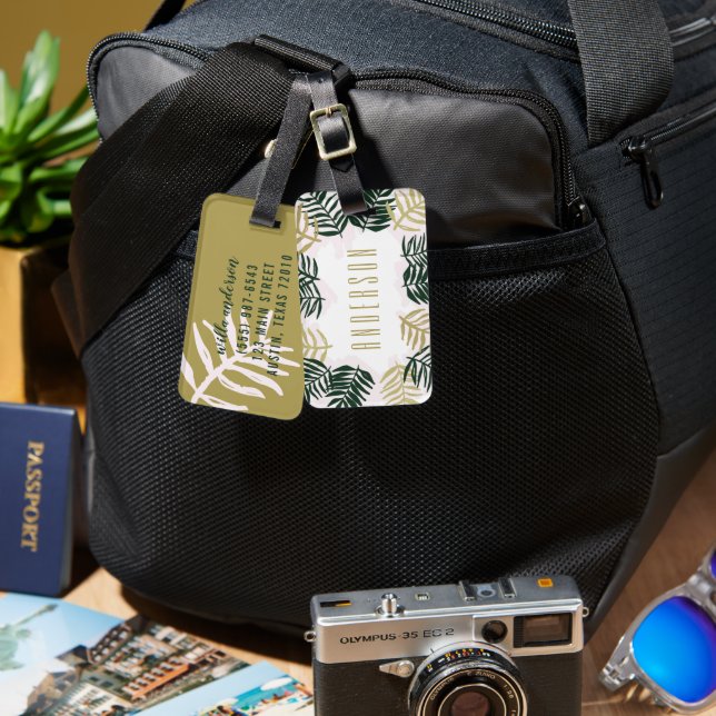 Palm Getaway Tropical Beach Luggage Tag (Front & Back)