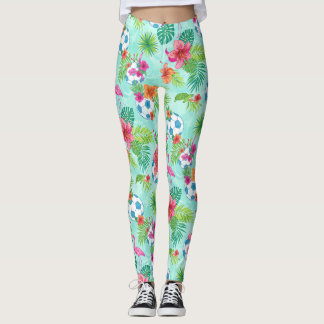 Palm Goals Soccer Print Leggings
