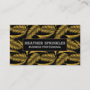 Palm Gold Leaves   Natural Business Card