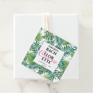 Palm Greenery Tropical Leaves Bachelorette Party Favour Tags