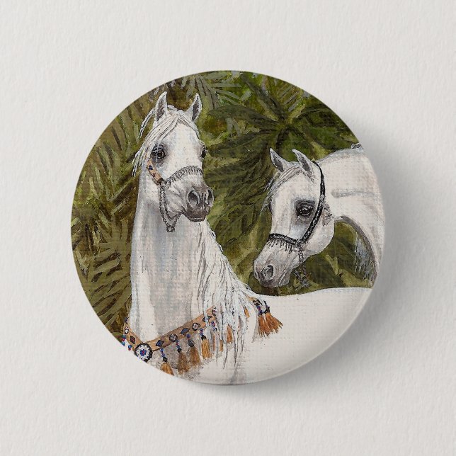 Palm Grove Arabian horse round button (Front)