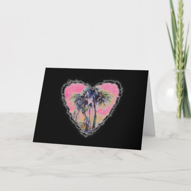 Palm Heart Valentine Love Romance Card (Front)