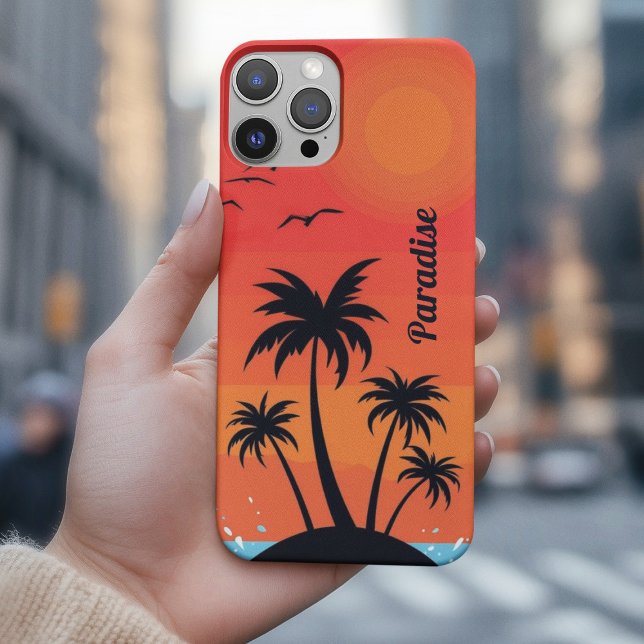 Palm Island under Red Sky Case-Mate iPhone Case (Creator Uploaded)