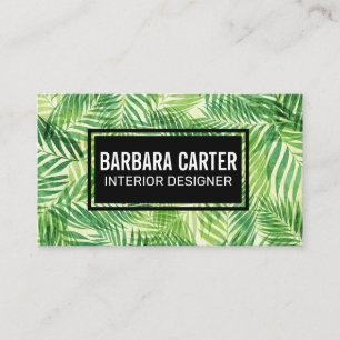 Palm Leaf Background Business Card