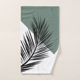 Palm leaf bath towel set