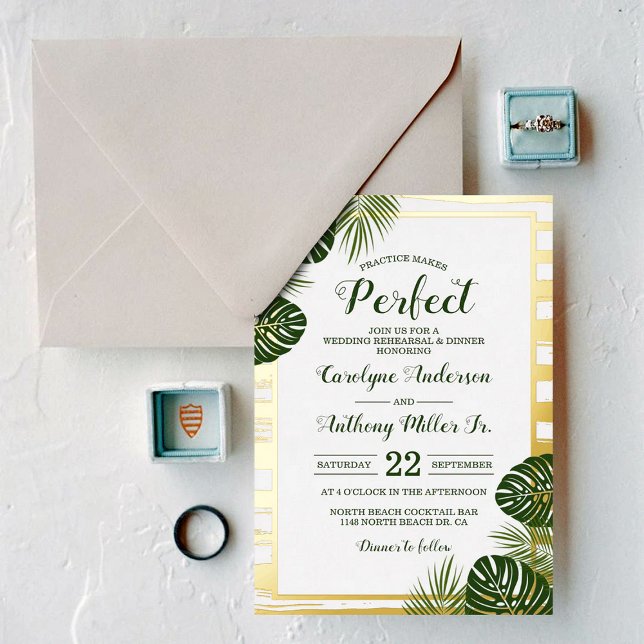 Palm Leaf Beach Wedding Rehearsal Dinner Real (Creator Uploaded)