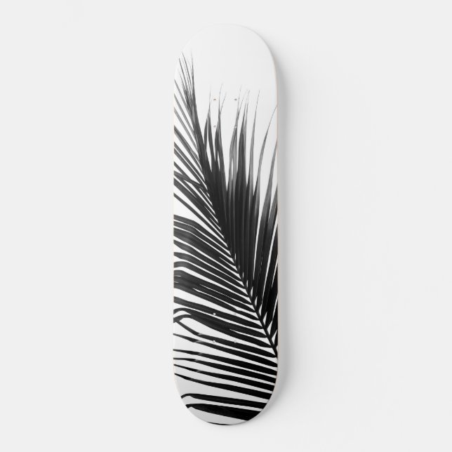 Palm Leaf Black & White Delight #1 #tropical #wall Skateboard (Front)