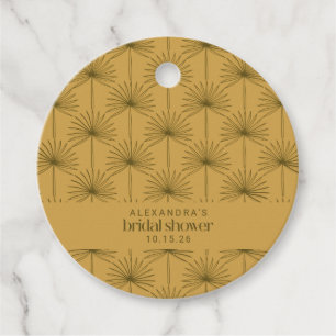 Palm Leaf Botanical Mustard Custom Bridal Shower  Favour Tags