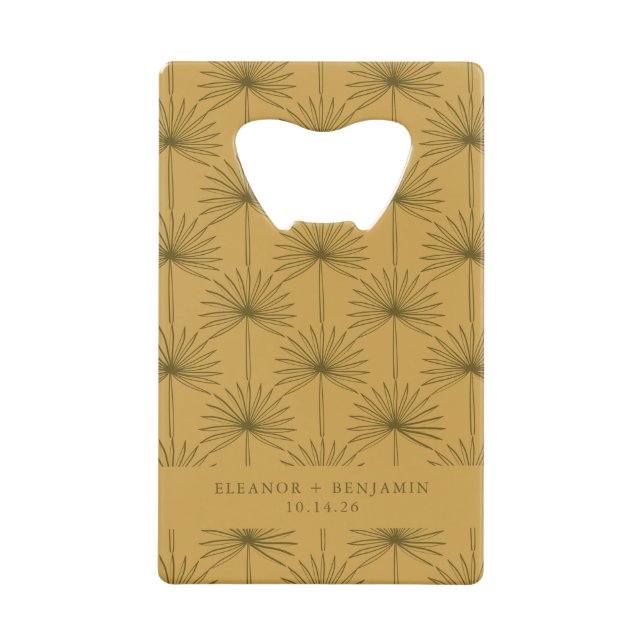 Palm Leaf Botanical Mustard Yellow Custom Wedding (Front)