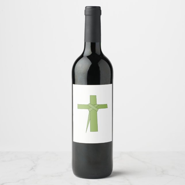 Palm Leaf Cross Wine Label (Front)