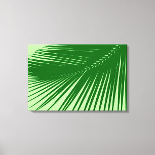 Palm leaf - Emerald and Lime Green Canvas Print