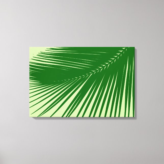 Palm leaf - Emerald and Lime Green Canvas Print (Front)