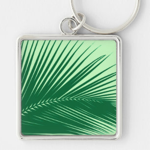 Palm leaf - emerald and lime green key ring