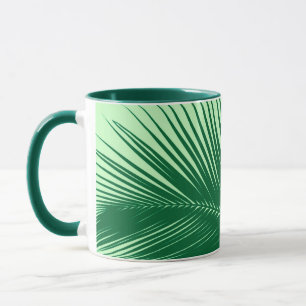 Palm leaf - emerald and lime green mug