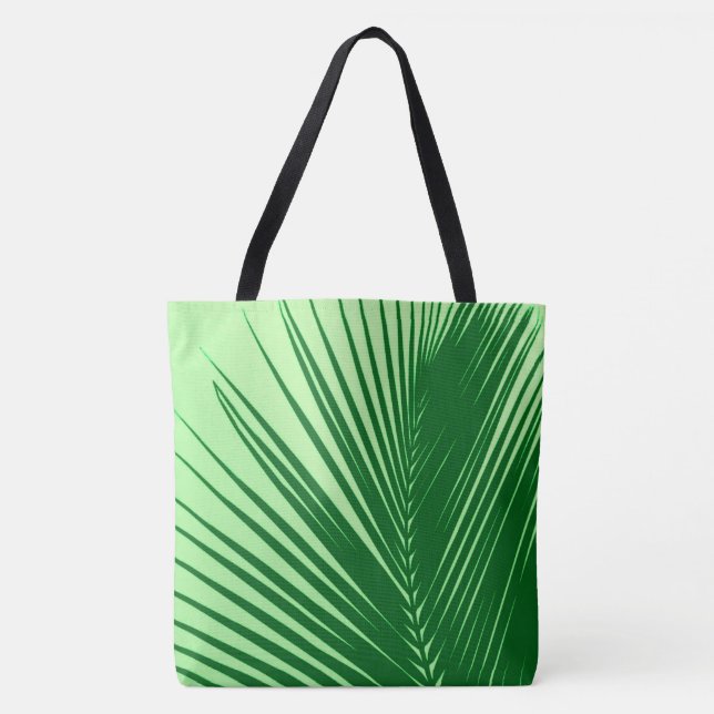 Palm leaf - emerald and lime green tote bag (Front)