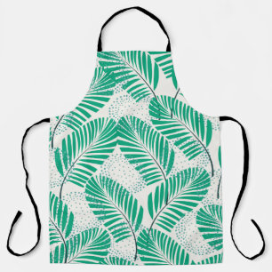 Palm Leaf Floral: White Vintage Apron