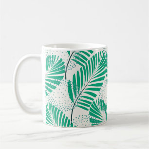 Palm Leaf Floral: White Vintage Coffee Mug
