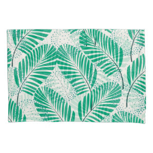 Palm Leaf Floral: White Vintage Pillowcase