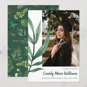 Palm Leaf Green Plant Graduation Announcement
