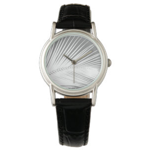 Palm leaf - grey and white watch