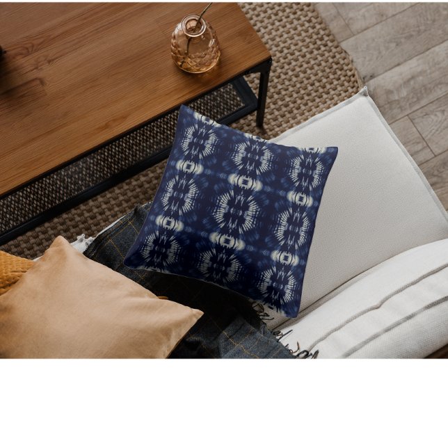 Palm Leaf in Delft Blue  Cushion (Creator Uploaded)