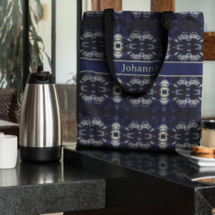 Palm Leaf in Delft Blue, customisable  Tote Bag