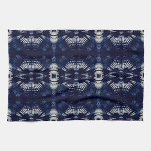 Palm Leaf in Delft Blue Modern Botanical Tea Towel