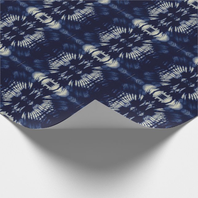 Palm Leaf in Delft Blue Wrapping Paper Sheets (Corner)