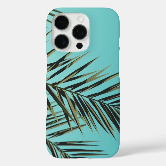 Palm Leaf iPhone Case – Minimal Tropical Blue Sky  (Back)