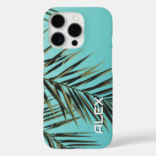 Palm Leaf iPhone Case – Minimal Tropical Blue Sky