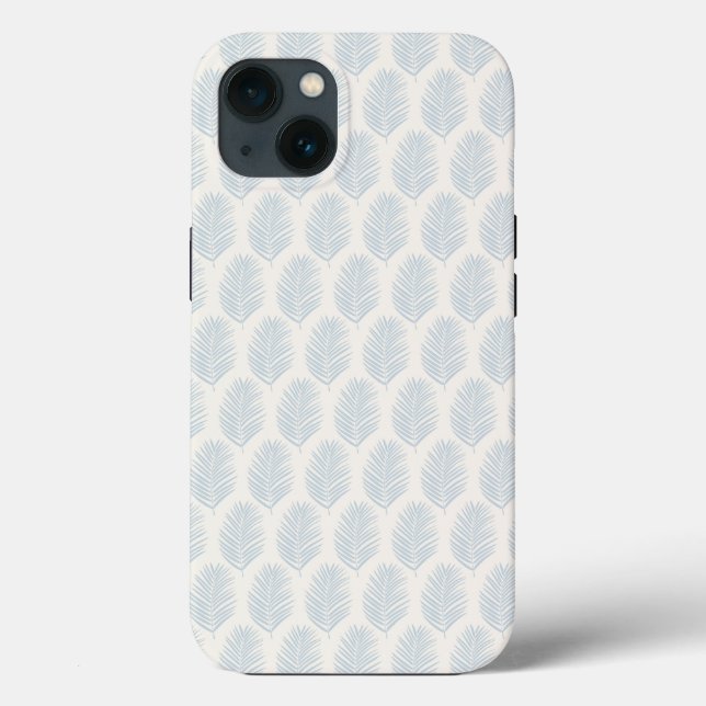 Palm Leaf Light Blue And Cream Case-Mate iPhone Case (Back)