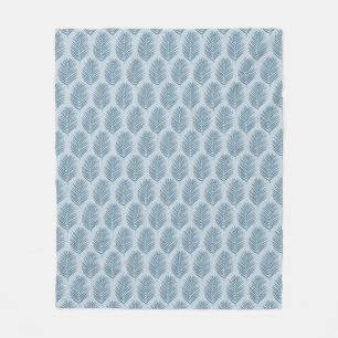 Palm Leaf Light Blue Fleece Blanket