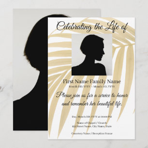 Palm leaf memorial invitation
