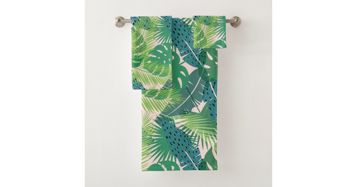 Palm Leaf Pattern towel set Zazzle