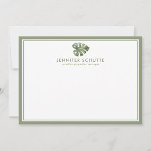 Palm Leaf Personalised Realty Agent Stationery Card