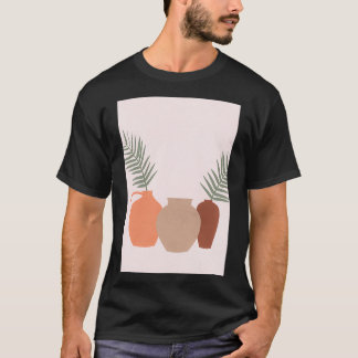 Palm Leaf Pottery Contemporary Minimal Boho Art Pr T-Shirt