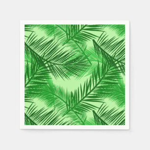Palm Leaf Print, Emerald and Light Lime Green Napkin
