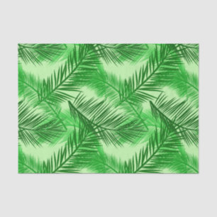 Palm Leaf Print, Emerald and Light Lime Green Tissue Paper